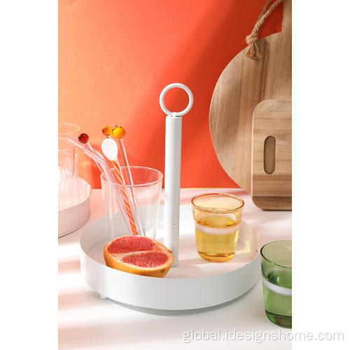 Wooden Tray Style Round Glass Tray Factory